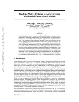 Teaching Metric Distance to Autoregressive Multimodal Foundational Models
