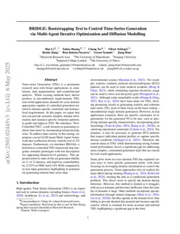 BRIDGE: Bootstrapping Text to Control Time-Series Generation via Multi-Agent Iterative Optimization and Diffusion Modelling
