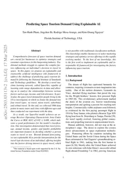 Predicting Space Tourism Demand Using Explainable AI