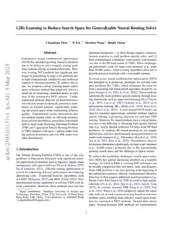 L2R: Learning to Reduce Search Space for Generalizable Neural Routing Solver