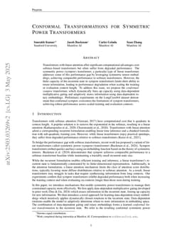 Conformal Transformations for Symmetric Power Transformers