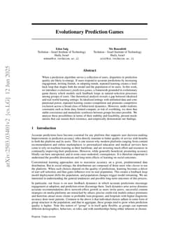 Evolutionary Prediction Games