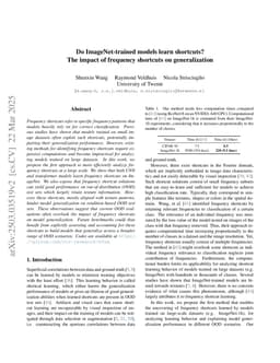 Do ImageNet-trained models learn shortcuts? The impact of frequency shortcuts on generalization