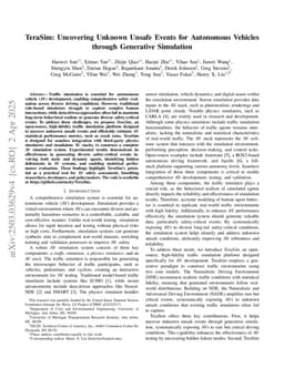 TeraSim: Uncovering Unknown Unsafe Events for Autonomous Vehicles through Generative Simulation