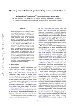 Measuring temporal effects of agent knowledge by date-controlled tool use
