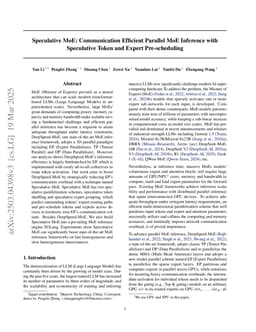 Speculative MoE: Communication Efficient Parallel MoE Inference with Speculative Token and Expert Pre-scheduling