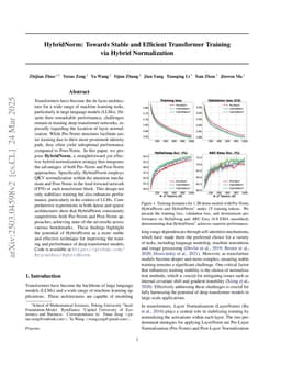HybridNorm: Towards Stable and Efficient Transformer Training via Hybrid Normalization
