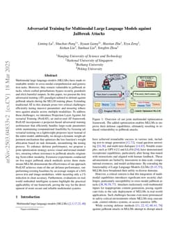 Adversarial Training for Multimodal Large Language Models against Jailbreak Attacks