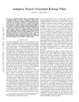 Adaptive Neural Unscented Kalman Filter