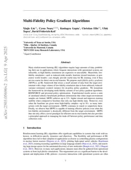 Multi-Fidelity Policy Gradient Algorithms