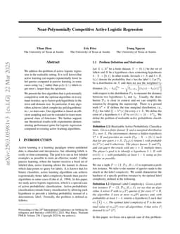 Near-Polynomially Competitive Active Logistic Regression