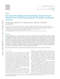 Interpretable High-order Knowledge Graph Neural Network for Predicting Synthetic Lethality in Human Cancers