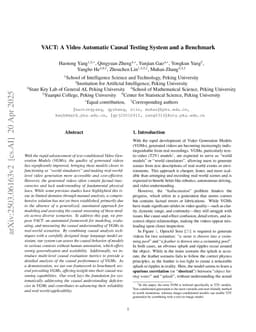 VACT: A Video Automatic Causal Testing System and a Benchmark