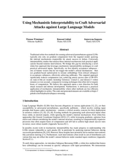 Using Mechanistic Interpretability to Craft Adversarial Attacks against Large Language Models