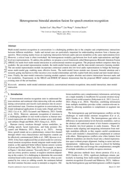 Heterogeneous bimodal attention fusion for speech emotion recognition