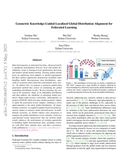 Geometric Knowledge-Guided Localized Global Distribution Alignment for Federated Learning