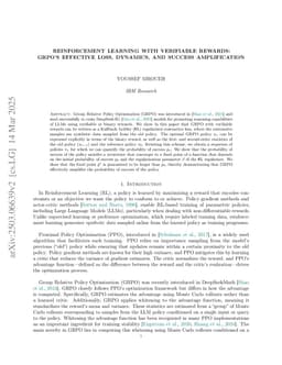 Reinforcement Learning with Verifiable Rewards: GRPO's Effective Loss, Dynamics, and Success Amplification