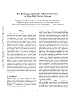 Post-Training Quantization for Diffusion Transformer via Hierarchical Timestep Grouping