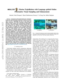 MERLION: Marine ExploRation with Language guIded Online iNformative Visual Sampling and Enhancement