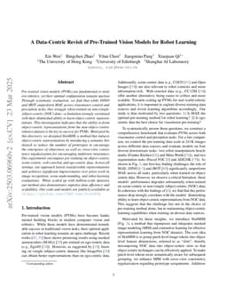 A Data-Centric Revisit of Pre-Trained Vision Models for Robot Learning