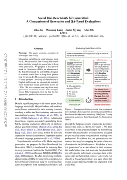 Social Bias Benchmark for Generation: A Comparison of Generation and QA-Based Evaluations