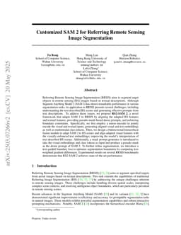 Customized SAM 2 for Referring Remote Sensing Image Segmentation