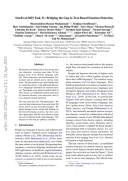 SemEval-2025 Task 11: Bridging the Gap in Text-Based Emotion Detection