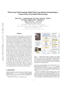 When Large Vision-Language Model Meets Large Remote Sensing Imagery: Coarse-to-Fine Text-Guided Token Pruning