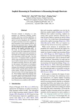 Implicit Reasoning in Transformers is Reasoning through Shortcuts