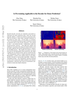 Is Pre-training Applicable to the Decoder for Dense Prediction?