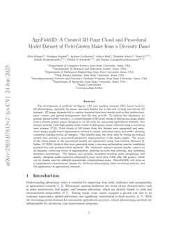 MaizeField3D: A Curated 3D Point Cloud and Procedural Model Dataset of Field-Grown Maize from a Diversity Panel