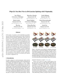 POp-GS: Next Best View in 3D-Gaussian Splatting with P-Optimality