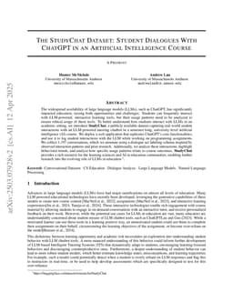 The StudyChat Dataset: Student Dialogues With ChatGPT in an Artificial Intelligence Course