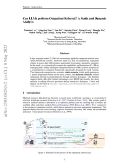 Large Language Models for Outpatient Referral: Problem Definition, Benchmarking and Challenges