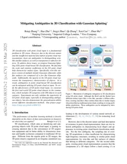 Mitigating Ambiguities in 3D Classification with Gaussian Splatting