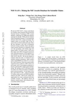 NSF-SciFy: Mining the NSF Awards Database for Scientific Claims