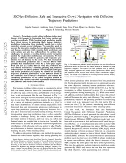 SICNav-Diffusion: Safe and Interactive Crowd Navigation with Diffusion Trajectory Predictions