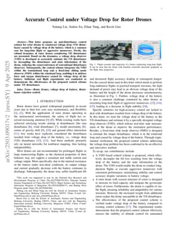 Accurate Control under Voltage Drop for Rotor Drones