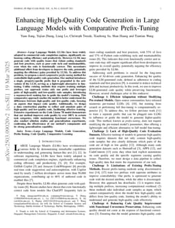 Enhancing High-Quality Code Generation in Large Language Models with Comparative Prefix-Tuning