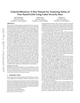 CyberLLMInstruct: A New Dataset for Analysing Safety of Fine-Tuned LLMs Using Cyber Security Data
