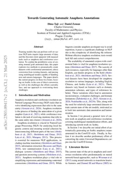 Towards Generating Automatic Anaphora Annotations