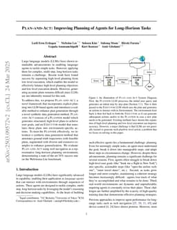 Plan-and-Act: Improving Planning of Agents for Long-Horizon Tasks
