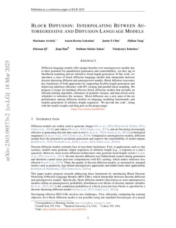 Block Diffusion: Interpolating Between Autoregressive and Diffusion Language Models