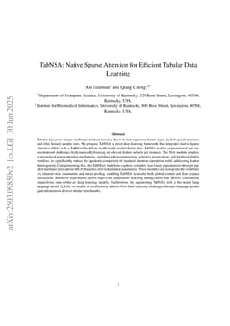 TabNSA: Native Sparse Attention for Efficient Tabular Data Learning