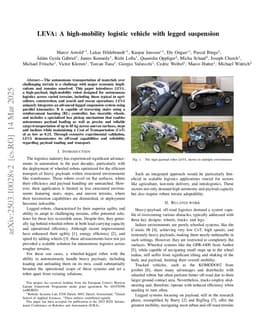 LEVA: A high-mobility logistic vehicle with legged suspension