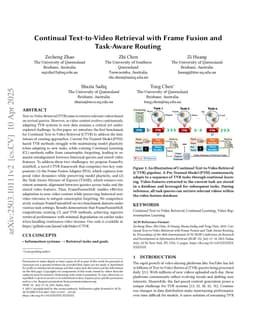 Continual Text-to-Video Retrieval with Frame Fusion and Task-Aware Routing