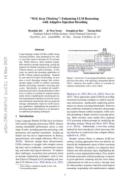 "Well, Keep Thinking": Enhancing LLM Reasoning with Adaptive Injection Decoding