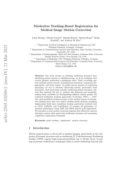 Markerless Tracking-Based Registration for Medical Image Motion Correction