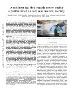 A nonlinear real time capable motion cueing algorithm based on deep reinforcement learning