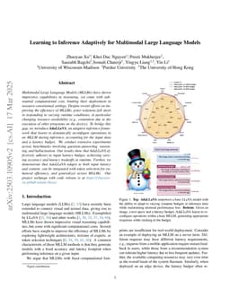 Learning to Inference Adaptively for Multimodal Large Language Models